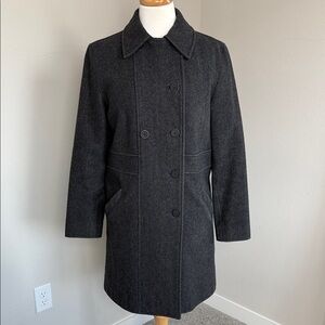 GAP Charcoal Wool Blend Coat Women Size 8 Classic Button Front